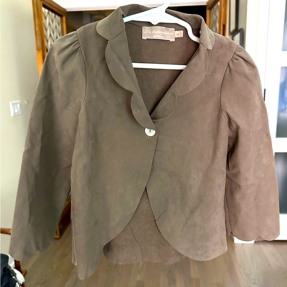 La Stupenderia Milan Faux Suede Girls Jacket Size 4T. In great condition.